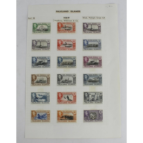 1017 - Falkland Islands GVI 1938-49 set, mm, cat approx £400+