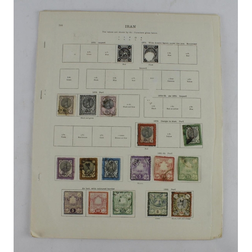 1040 - Iran / Persia 1870's to 1930's old time collection on leaves, many overprinted types. (Qty)