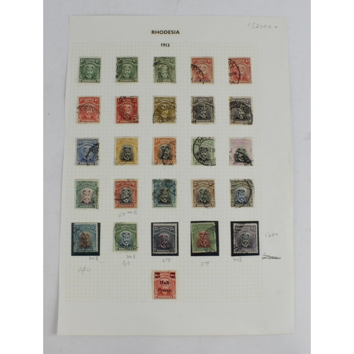 1082 - Rhodesia 1913 set to £1, used, cat approx £2000