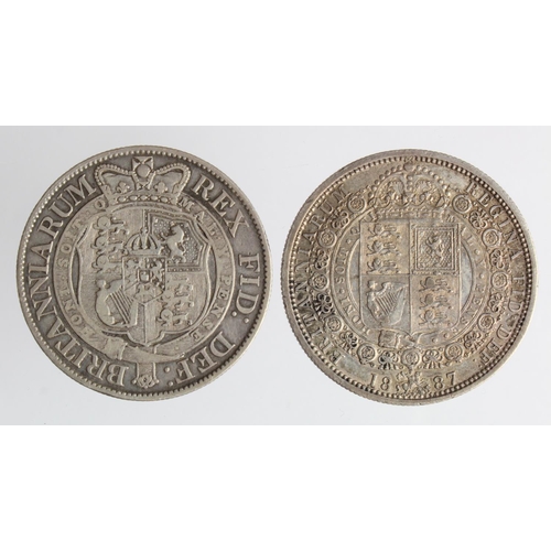 111 - Halfcrowns (2): 1819 GF, and 1887 Jubilee GVF