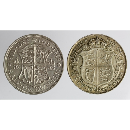 115 - Halfcrowns (2): 1921 toned GVF, and 1931 nEF