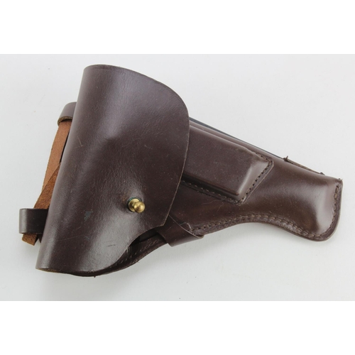 1332 - Brown leather holster for the Russian military Tokarev Semi Automatic pistol, belt loops and support... 