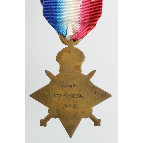 1473 - 1914 Star named (SS-487 Pte W Robson ASC). Served No2 Large Rest Camp, Harve. (1)