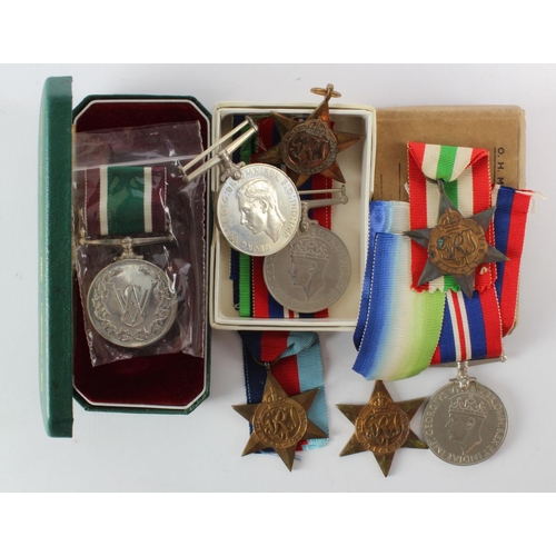 1568 - Naval groups - D Tomlinson of Nottingham 1939-45 Star, Atlantic Star, Italy Star, War Medal. And Lat... 