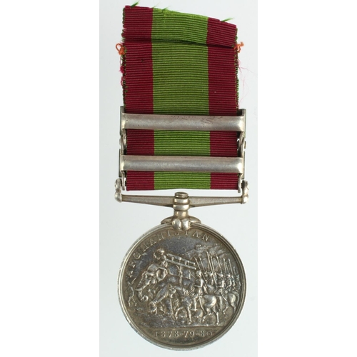 1638 - Afghanistan Medal 1881 with bars Ahmed Khel / Kandahar named (2274 Pte A Keating 2/60th Foot). Kings... 