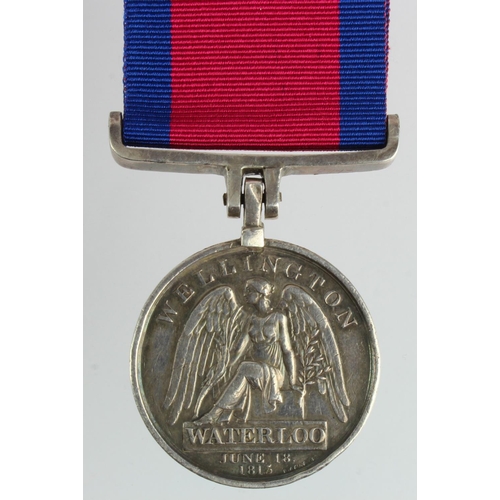 1642 - Waterloo Medal 1815 correctly named (John Faithfull, 11th Reg. Light Dragoons). Served with Captain ... 