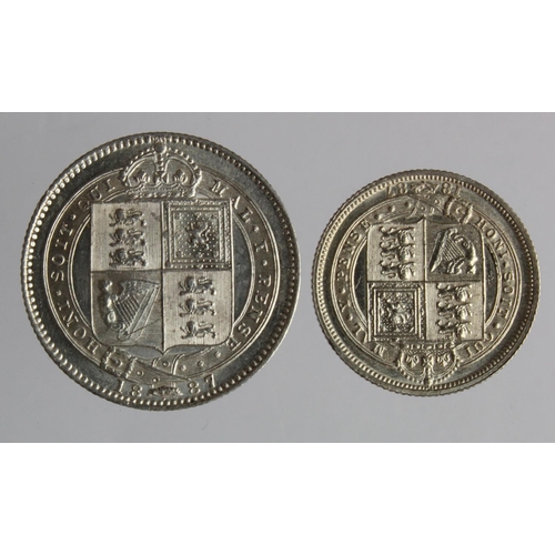 165 - Shilling and Sixpence 1887 Jubilee garter, EF