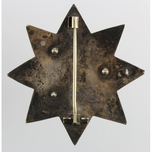 1656 - Scottish Clan Stewart badge converted to a large white metal star pin badge, probably Victorian. (70... 