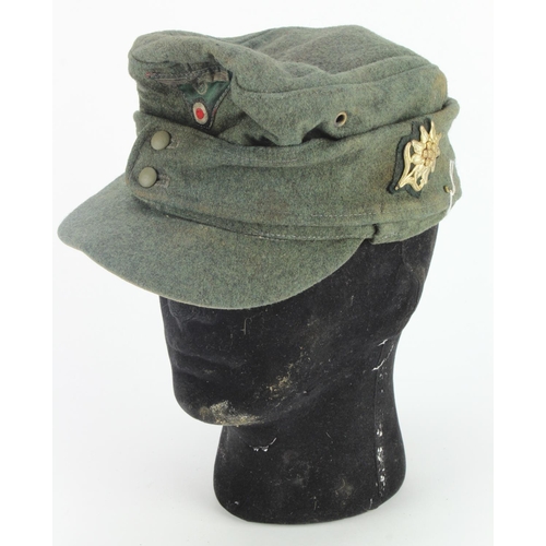 1685 - German Alpine Corps feldmutze / ski cap, maker stamped, 1941 dated.