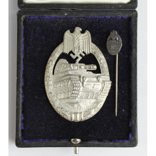 1695 - German cased 3rd Reich Panzer Assault Badge. Very nice crisp example of this private purchase badge.... 