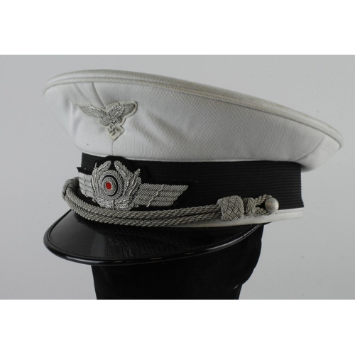 1742 - German Luftwaffe officers white hat with German Field Police 1943 pattern cap.