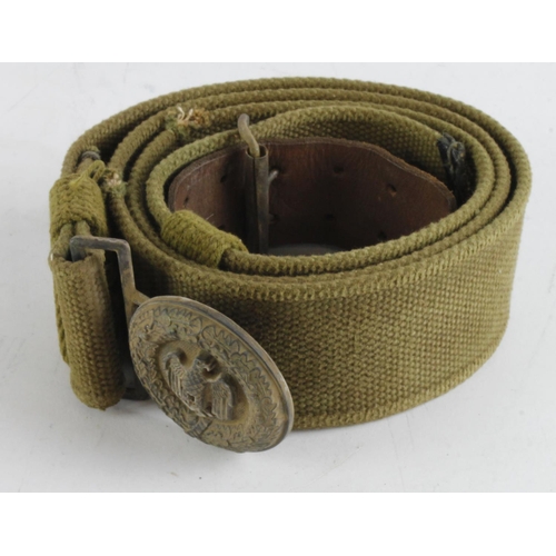 1756 - German Nazi Africa Corps Officers Web Belt Dated 1942.