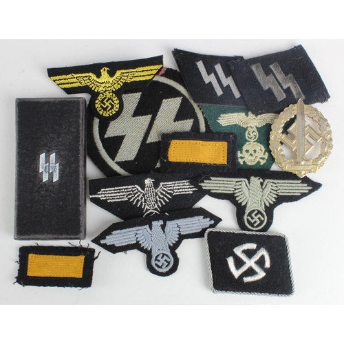 1817 - German Nazi SS insignia small collection misc items.