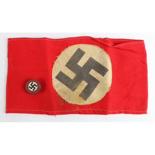 1833 - German NSDAP armband and Party lapel badge.