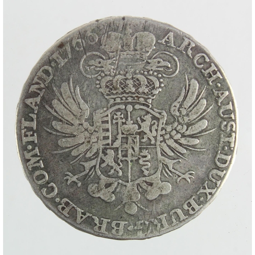 186 - Austrian Netherlands silver 1/2 Kronenthaler 1766, KM# 19, Fine.