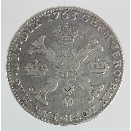 187 - Austrian Netherlands silver Kronenthaler 1763, KM# 22, nVF