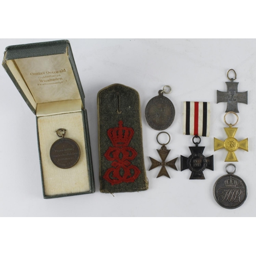 1962 - Imperial German WW1 medals, badges, soldiers epaulets.