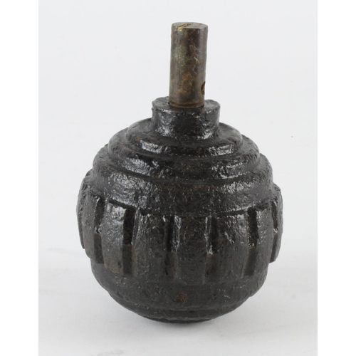 1965 - WW1 German Krugal ball grenade complete with fuse deactivated.