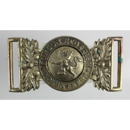 2041 - Badges a London Scottish Volunteers Victorian belt buckle.