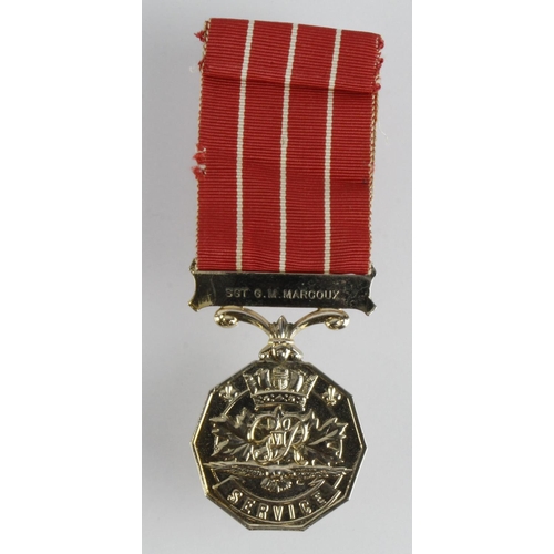 2127 - Canadian Forces Decoration GVI with Canada bar, and 10 Years extra service clasp, named 'Sgt G. Marc... 