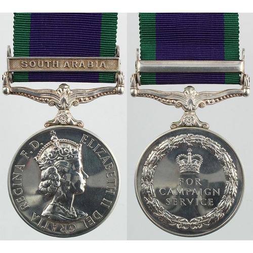 2180 - CSM QE2 with South Arabia clasp named (24086023 Tpr D C Griffiths QDG).