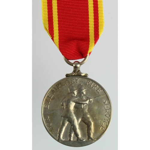 2204 - Fire Brigade LS Medal QE2, named (Fireman Frank W. Ricketts).