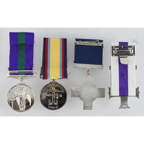 2212 - Full size copy medals - EiiR Military Cross, George Medal, GSM QE2 for Canal Zone, Gulf Medal with 1... 