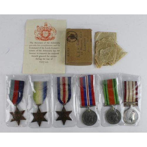 2226 - Group to KX160739 E R Pratt STO 1 RN. Medals with named box of issue, 1939-45 Star, Atlantic Star, F... 