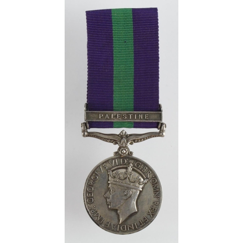 2227 - GSM GVI with Palestine clasp named (410682 Tpr W Gibbs, The Greys).