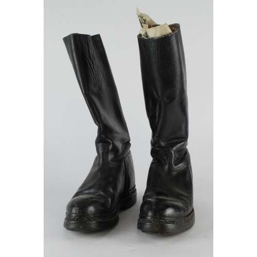 2339 - Polish pre WW2 black leather cavalry troopers boots.