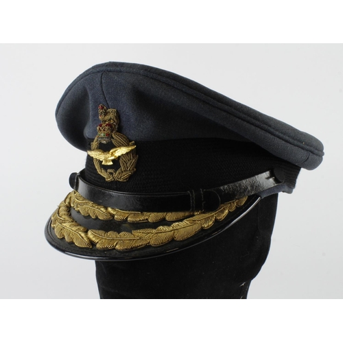 2363 - RAF scarce group Captains hat with Queens crown hat badge.