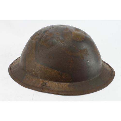 2493 - WW1 British Officers Private Purchase Light Weight Brodie Helmet. Painted in Jigsaw Pattern Camoufla... 