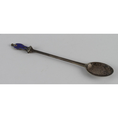 2534 - WW1 Wounded Soldiers spoon, silver hallmarked (1916) and enamelled.