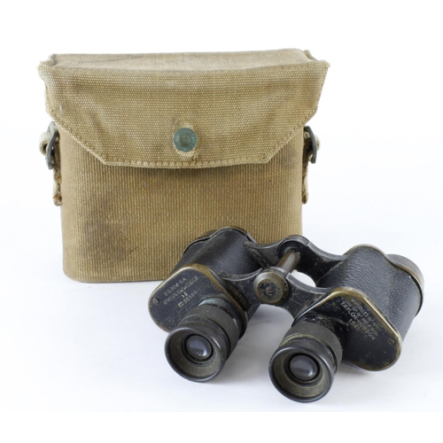 2535 - WW2 1941 dated binoculars in their 1942 dated webbing case.