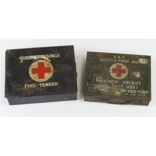 2610 - WW2 scarce metal cases one for RAF first aid outfit for passenger aircraft the other WW2 fire tender... 