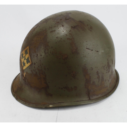 2616 - WW2 US McCord M1 Front Seam Helmet. The batch no is 100 G which makes this April 1942 which would ha... 