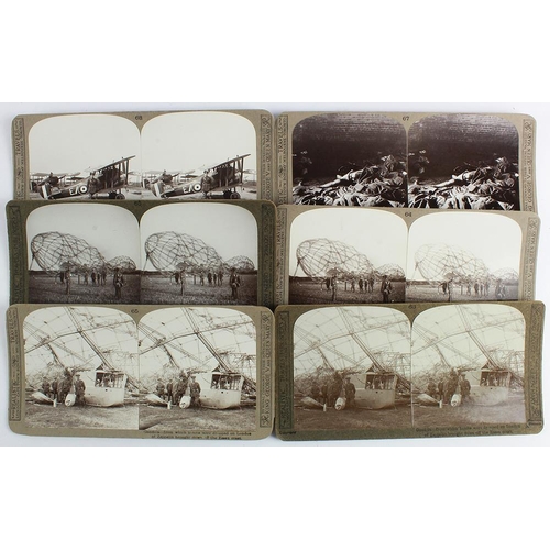 2620 - Zeppelin interest - original stereoscope cards incl 'charred bodies of the Zeppelin shot down at Bil... 