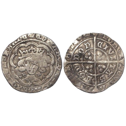 320 - Edward IV silver groat of London, First Reign, Light Coinage, quatrefoil on breast, mm. Crown/Sun. S... 