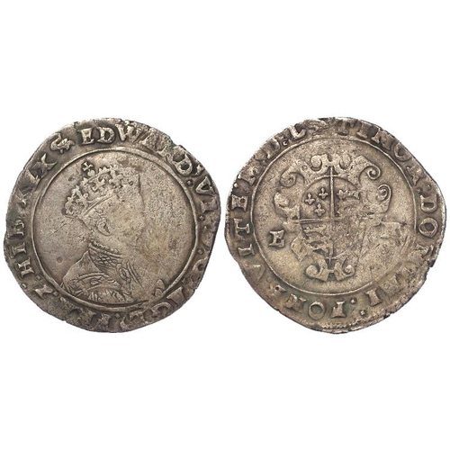 324 - Edward VI shilling, Second Period Jan. 1549-Apr. 1550, Second Issue, debased, London mint, dated MDL... 