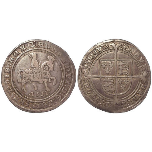 325 - Edward VI silver halfcrown 1551 mm. y. S.2479, 14.89g, GF, light graffiti above shield.