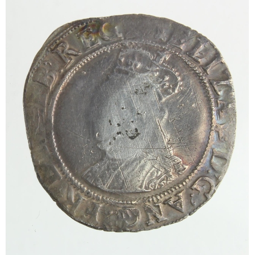 333 - Elizabeth I silver shilling, Sixth Issue, mm. A (1582-84) S.2577, F/GF scuffed obv.