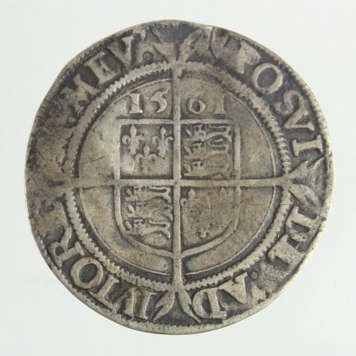 335 - Elizabeth I silver sixpence 1561 mm. pheon, S.2561, F/GF