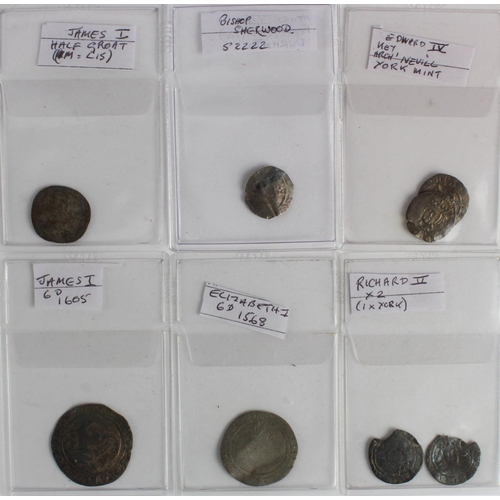 341 - English hammered silver (8) various Richard II to James I, Fair to Fine, including Sixpence 1605 mm.... 