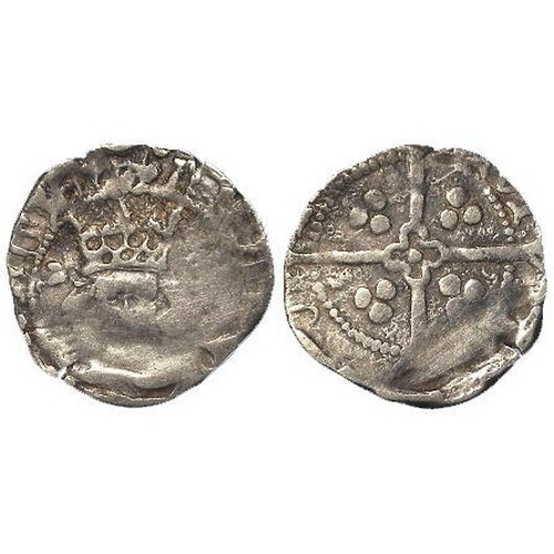 378 - Richard III silver penny of York, mm. boar's head. 0.94g. Appears to have a device to left of crown ... 