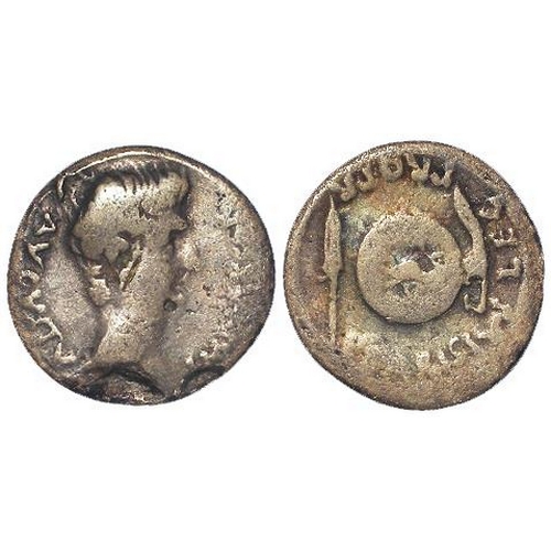 392 - Roman Imperial: Augustus silver denarius of Emerita Augusta (Mérida, Spain), P. Carisius, legatus pr... 