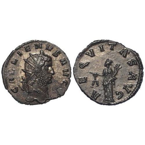 398 - Roman Imperial: Gallienus billon antoninianus, Rome mint 261-2 AD. Rev: AEQVITAS AVG, Equity stg. l.... 