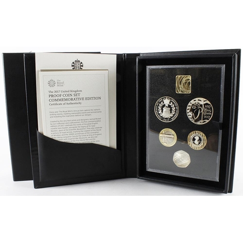 592 - GB Royal Mint sets (2): 2022 United Kingdom Proof Coin Set (black book) FDC cased with cert and slee... 