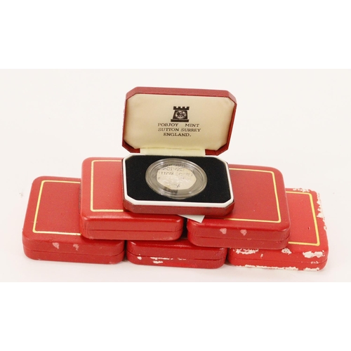 664 - Isle of Man silver proof Christmas 50p's (7) cased with certs but either with some damage to the cas... 