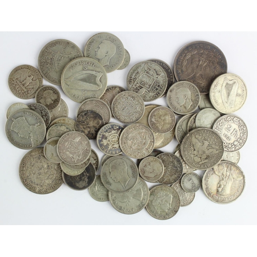 697 - World Silver Coins (56) 18th-20thC assortment, mixed grade.