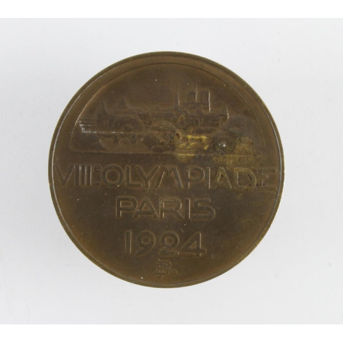 787 - Olympics Paris 1924 bronze Participation Medal. (54mm)